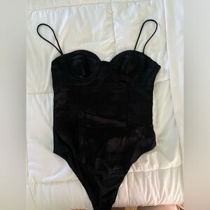 Zara Black Silk Bodysuit